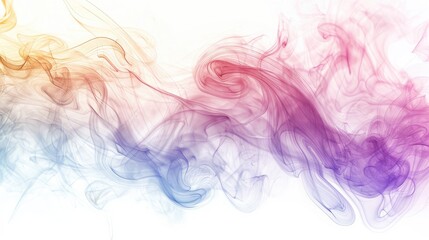 Wall Mural - Colorful Smoke Movement on White Background