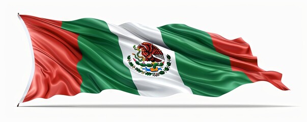 Wall Mural - Isolated flag of Mexico on white background