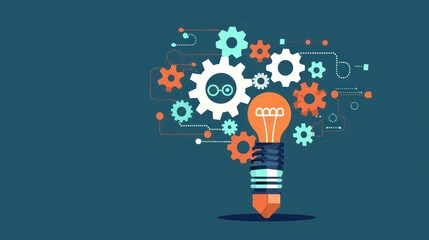 Wall Mural - capture the dynamics of innovation and creativity with a captivating stock photo featuring gear whee