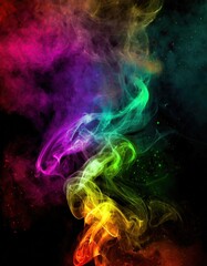 Canvas Print - Mist Floating on Rainbow Coloured Smoke 