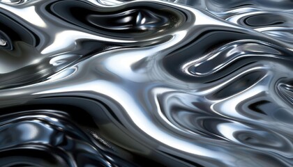 Photo of  Smooth, glossy metallic texture with reflective surfaces