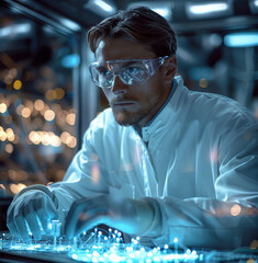 Poster - A scientist designing a revolutionary new technology. Generative AI.