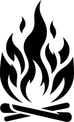 Wall Mural - Bonfire icon .Fire is burning.Fire icon with a logs. . Fire flame vector silhouette.