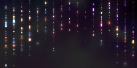 Wall Mural - Vector Christmas background with bokeh effect and sparkles. An elegant combination of blurry points of light and shimmering particles creates an atmosphere of magic and celebration.