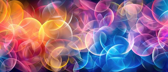 Wall Mural - Abstract geometric background with intersecting circles and vibrant colors