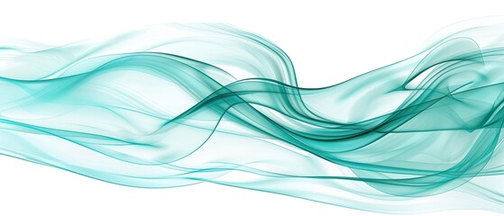 Wall Mural - Abstract teal wave pattern on a white background. Perfect for backgrounds, wallpapers, and creative designs.