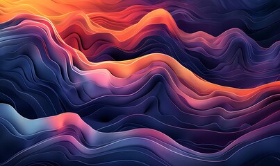 Wall Mural - Elegant Waves Crafting Dynamic Line Illustrations for Backgrounds