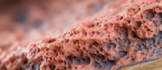Poster - Close-up view of a single piece of bread showing a golden brown crust in detail. with copy space image. Place for adding text or design