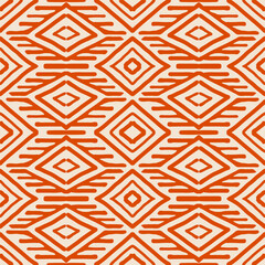 Wall Mural - Hand drawn Batik seamless pattern. Geometric doodle abstract illustration, Ethnic wallpaper. Tribal vector texture. Aztec style. Folk embroidery. Indian art, Scandinavian, African rug and tile.
