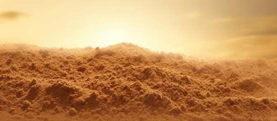 Fototapete - Sand pile textured background illuminated by the warm light of the setting sun. with copy space image. Place for adding text or design