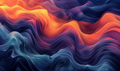 Wall Mural - Elegant Waves Crafting Dynamic Line Illustrations for Backgrounds
