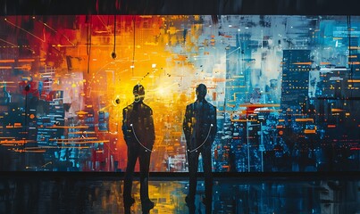 Wall Mural - From Concept to Canvas: Depicting the Synergy Between Management and Background Technology