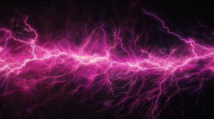Wall Mural - realistic pink electrical lightning strike set against dark night sky transformation of energy