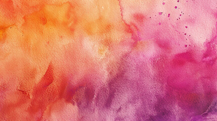 Wall Mural - Orange and Fuchsia watercolor texture