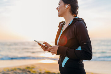 Wall Mural - woman doing sports in morning