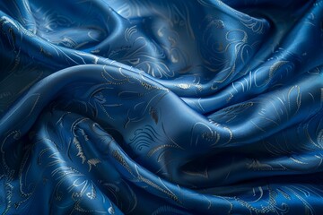 Wall Mural - blue fabric with a design of waves