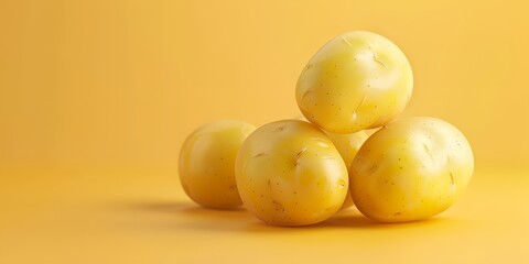 Wall Mural - a pile of potatoes sitting on top of a yellow surface