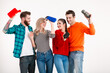 © mary_markevich - company of friends having fun together listening to music