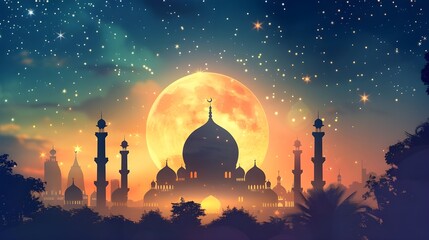 Wall Mural - Luxurious Designs of Muslim Lamps and Lights Backgrounds for Memorable Religious Ceremonies in Islam