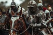 © Silvana - This image presents a detailed and realistic depiction of knights in armor mounted on horses, showcasing their fluid and precise movements as they engage in a dynamic duel
