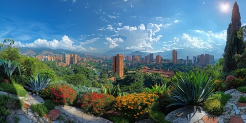 Sticker - Parque Explora in Medellin Colombia skyline panoramic view