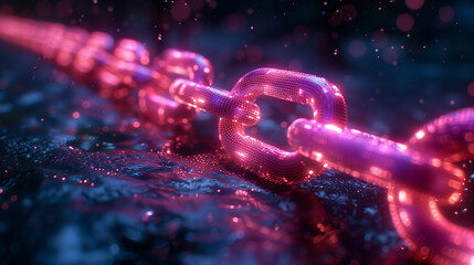 Aufkleber - Glowing digital blockchain forming on futuristic circuit board