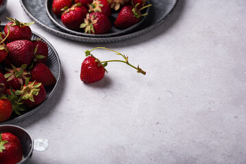 Wall Mural - Fresh ripe sweet strawberry on table