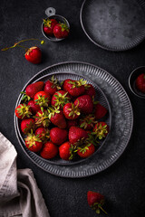 Wall Mural - Fresh ripe sweet strawberry on table