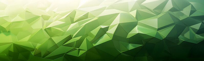 Wall Mural - Abstract green low poly background of triangles.