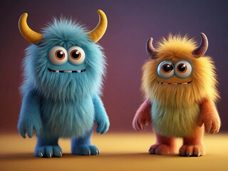 Wall Mural - Little Furry Monsters