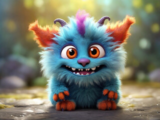 Wall Mural - Little Furry Monster