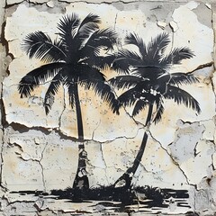 Wall Mural - Tropical palm trees and a clear horizon.