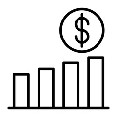 Wall Mural - Stock Investment Vector Line Icon