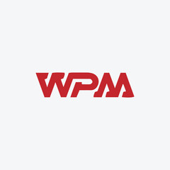 letters wpm logo design vector