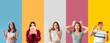 © Pixel-Shot - Collage of young people with delicious fast food on color background