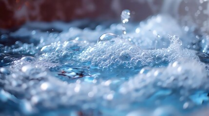 Wall Mural - A body of water with bubbles floating on the surface