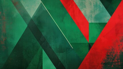 Poster - An image with a green and red geometric background