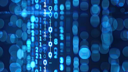 digital data technology with binary code and a network of digital particles on a dark blue backdrop, conveying a futuristic cyberspace concept for web design or cyber security. SEAMLESS PATTERN