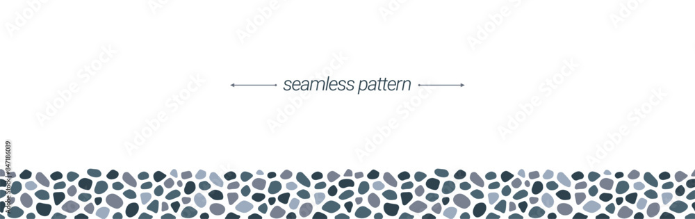 Stones seamless patters vector set. River and sea pebble template ...