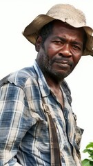 Wall Mural - Man wearing straw hat