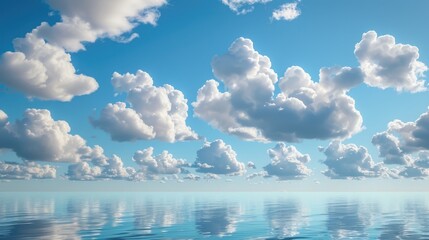 Wall Mural - White clouds floating in a blue sky