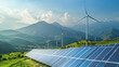 © EmmaStock - Harnessing wind and solar energy amidst scenic mountains
