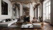 © sania - Luxurious Parisian apartment with gilded molding, antiques and marble fireplace