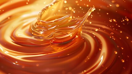 Wall Mural - splash of melted caramel sauce