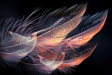 Canvas Print - A series of abstract, digital feathers representing the lightness of agile business practices