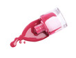 © New Africa - Bottle and spilled pink nail polish isolated on white, top view