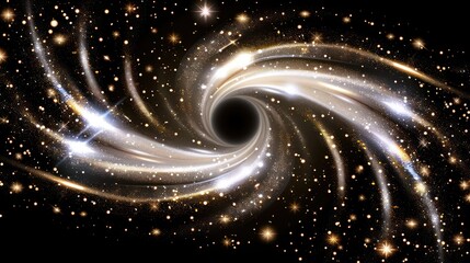 Wall Mural - a digital art piece featuring a mesmerizing spiral galaxy filled with stars, dust lanes, and bright 