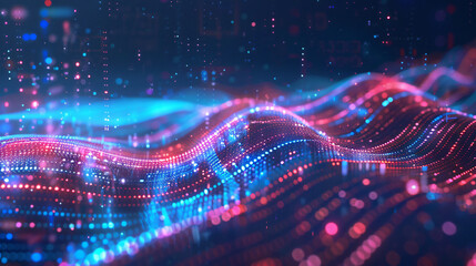 Flowing abstract binary code in a digital environment