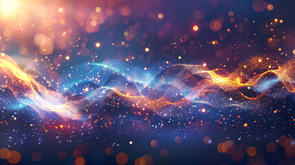 Sticker - Flowing energy and particle abstract background