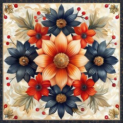 Wall Mural - background with flowers